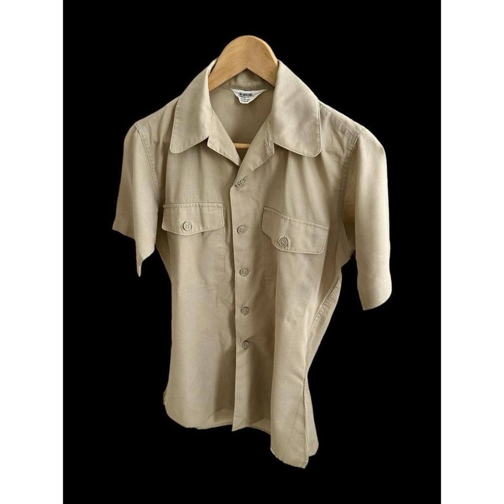 Vintage 1950's BenDone Air Force Button Up Shirt Tan‎ Sz Small